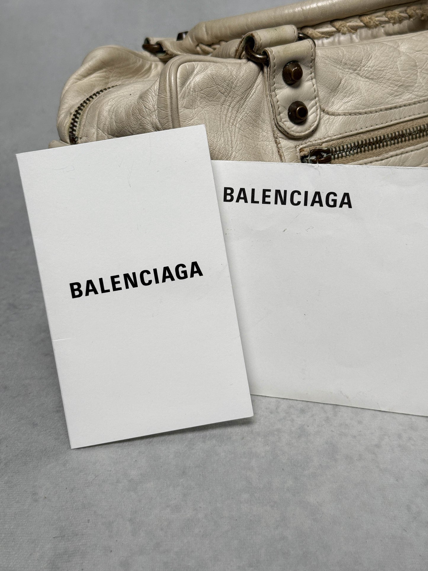Balenciaga Box Bag White Chevre Leather