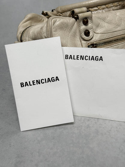 Balenciaga Box Bag White Chevre Leather
