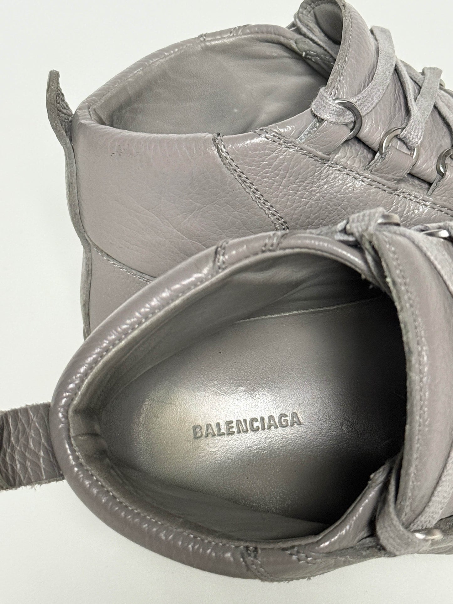 Balenciaga Arena High Grey Full Grain Leather (43)