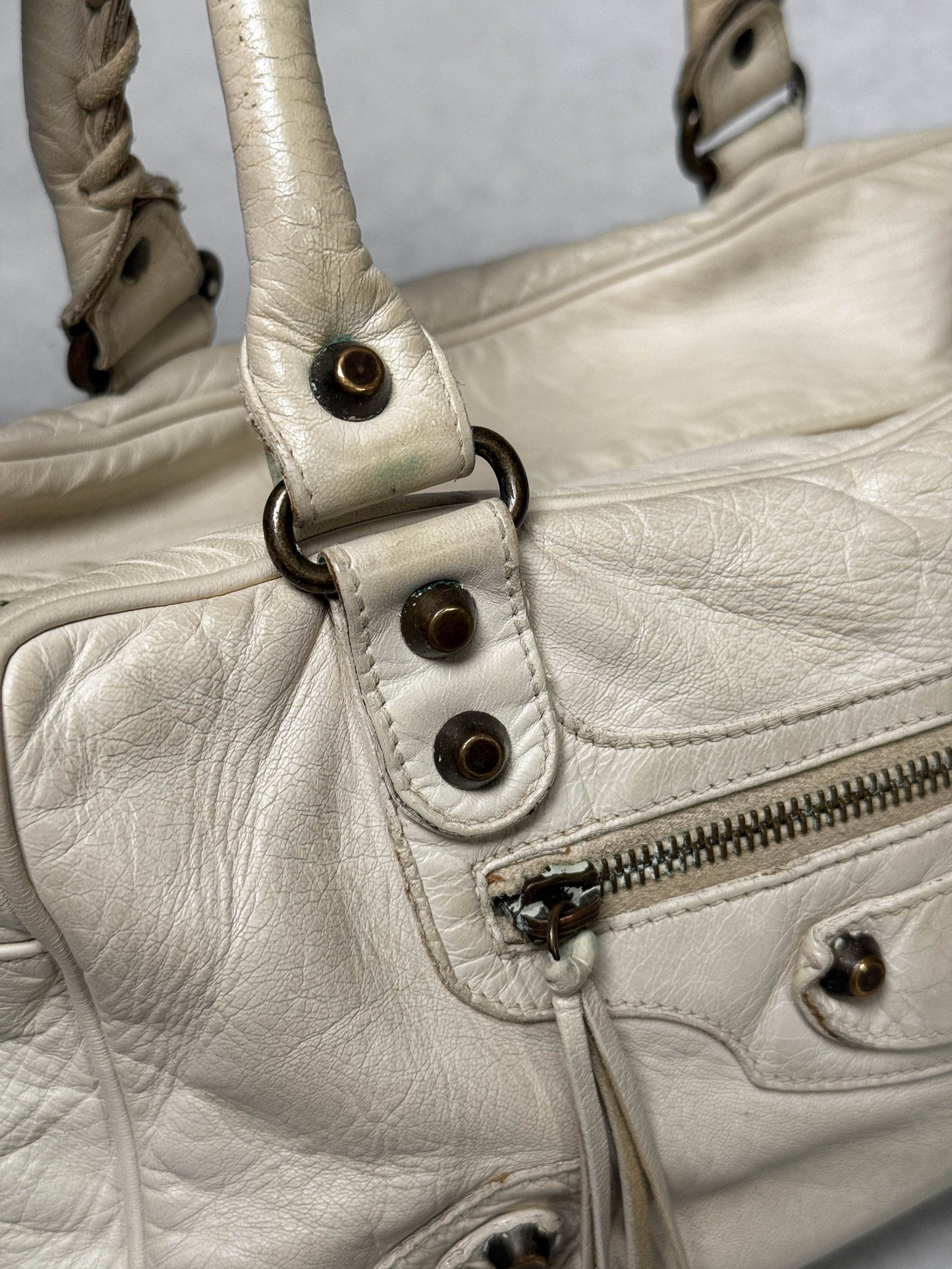 Balenciaga Box Bag White Chevre Leather