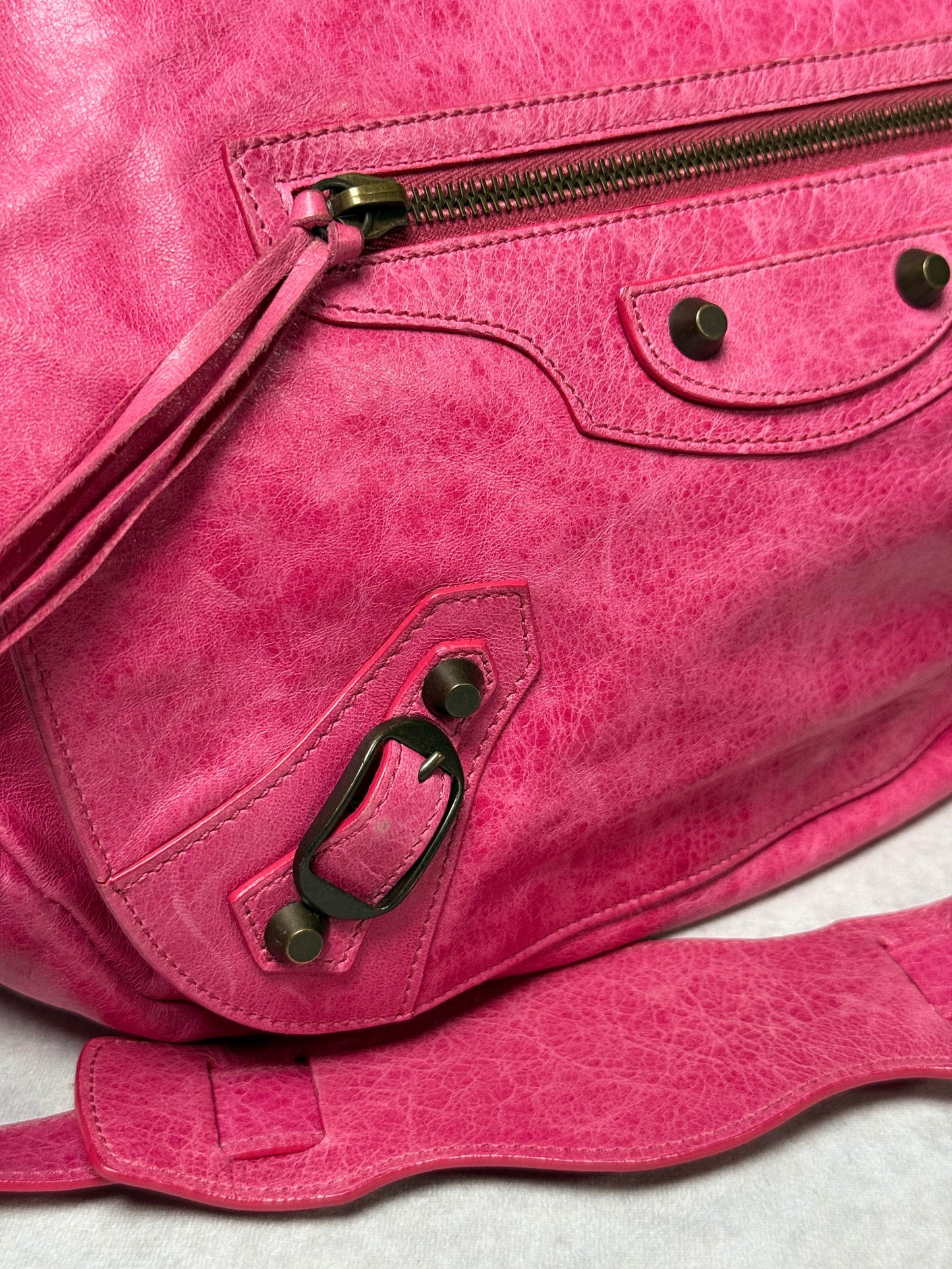 Balenciaga Moto Messenger Bag Pink