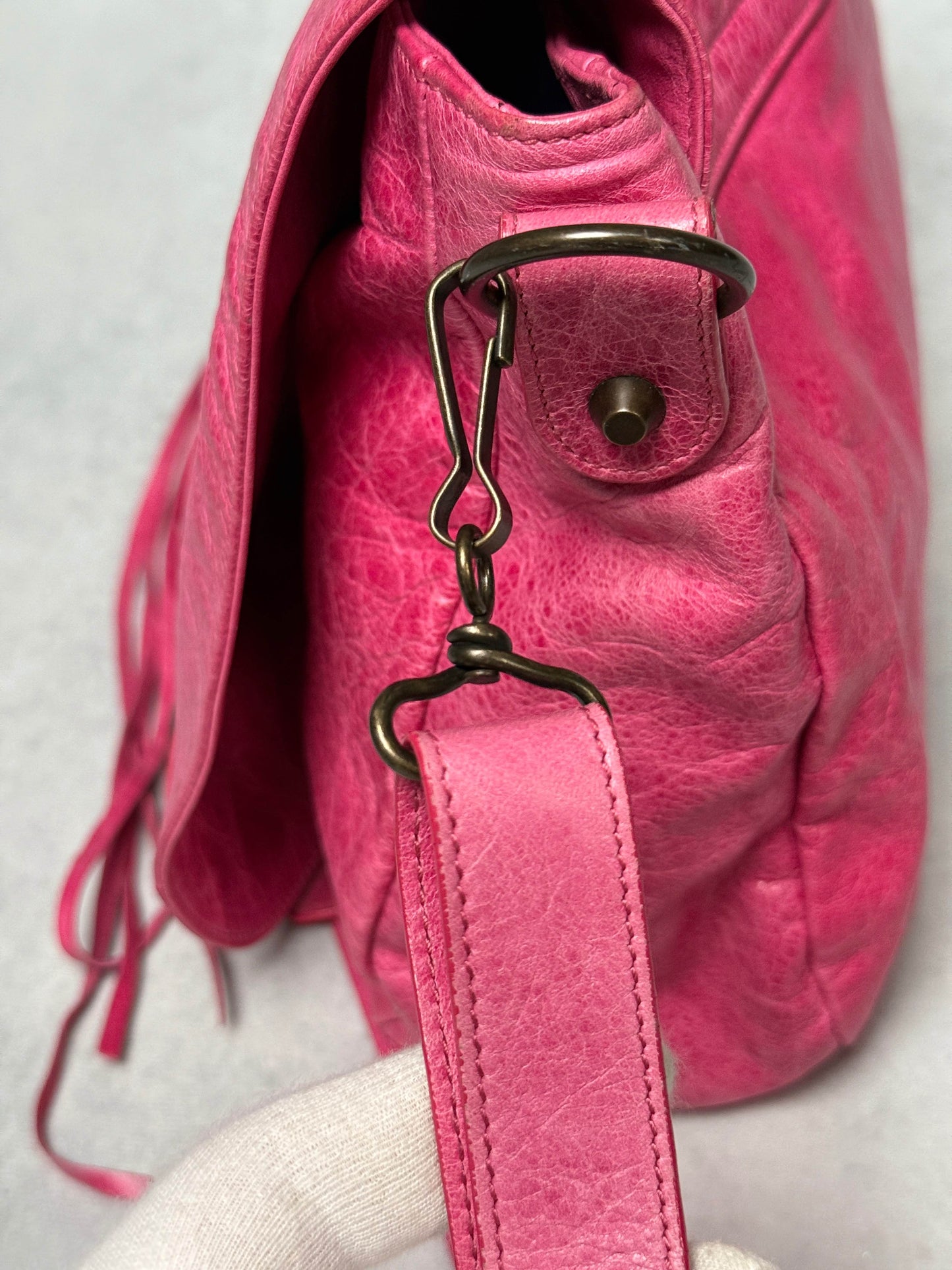Balenciaga Moto Messenger Bag Pink