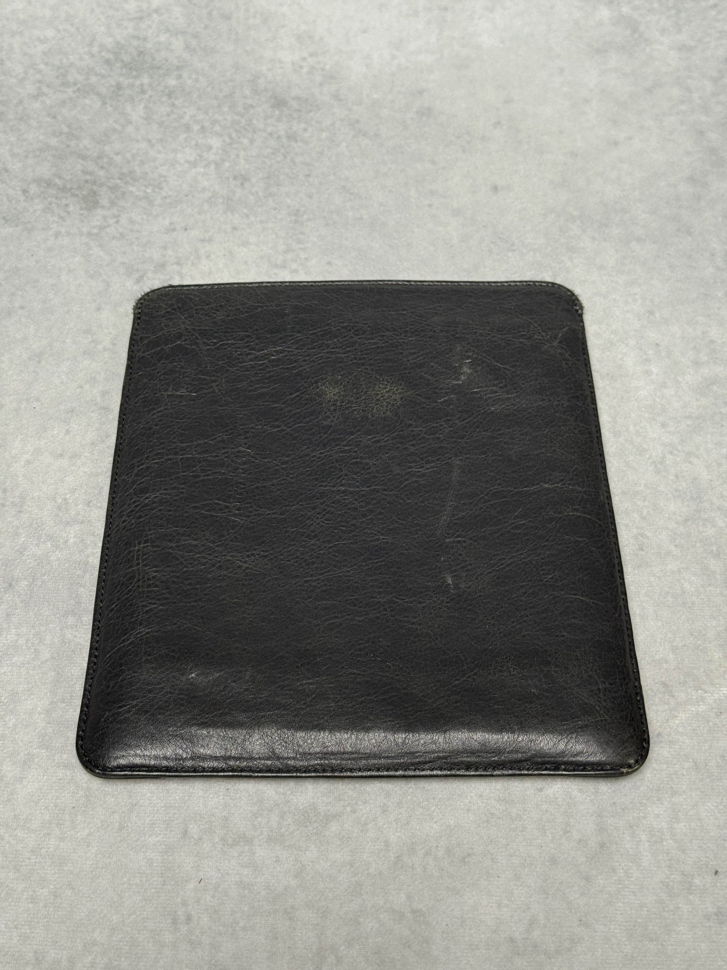Balenciaga Leather Moto Pochette Dark Grey