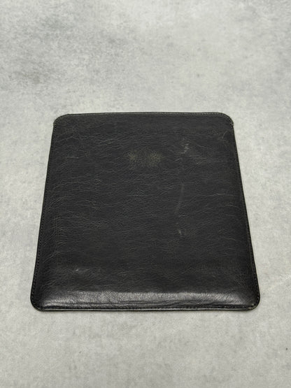 Balenciaga Leather Moto Pochette Dark Grey