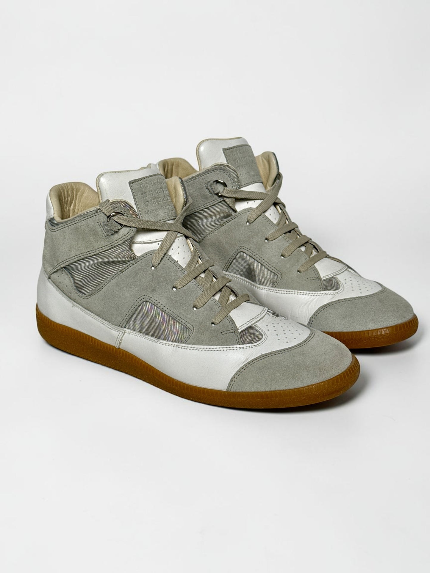 2010 Maison Margiela Paneled Mid-Top GATs White/Grey (44)