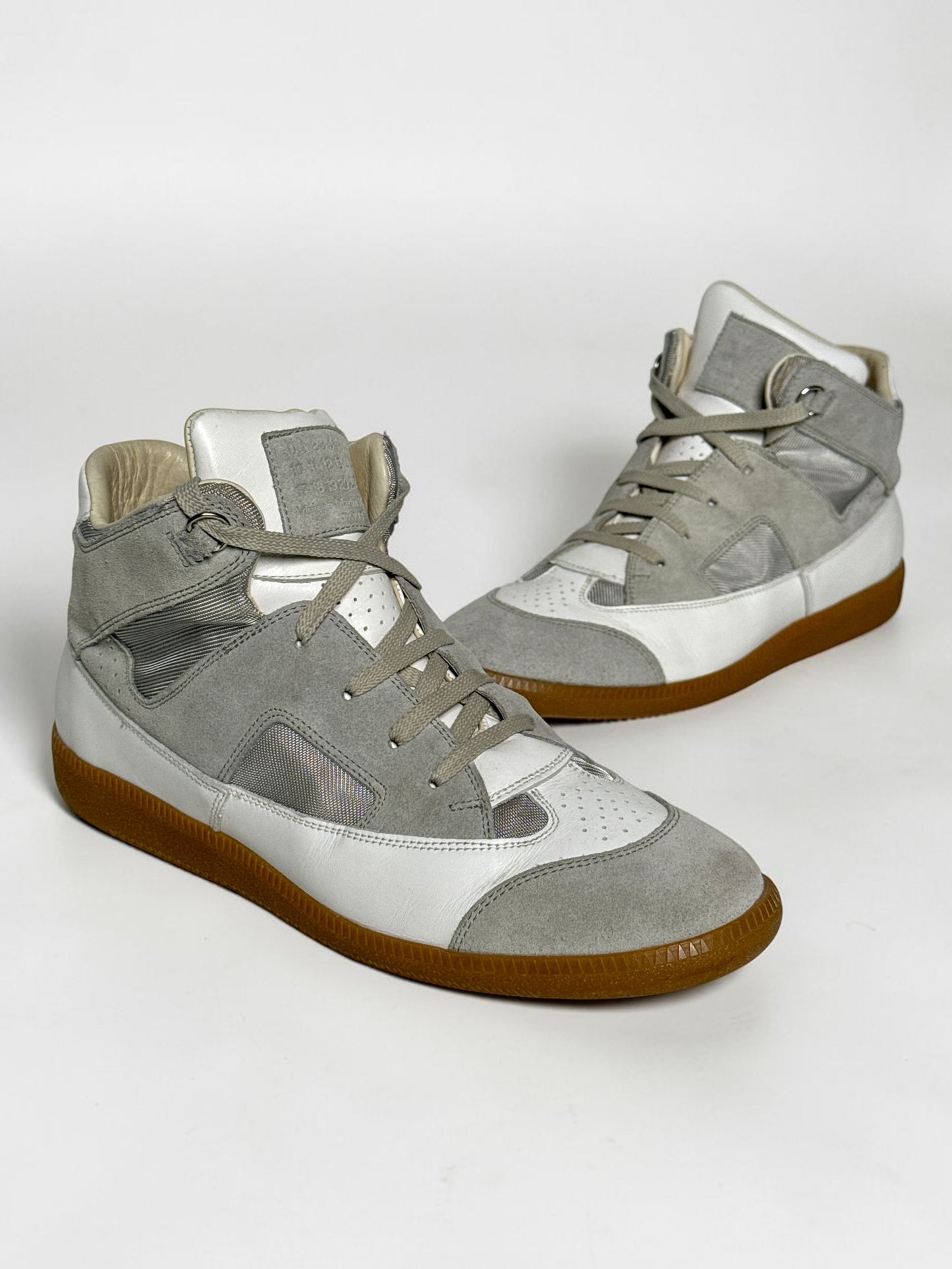 2010 Maison Margiela Paneled Mid-Top GATs White/Grey (44)