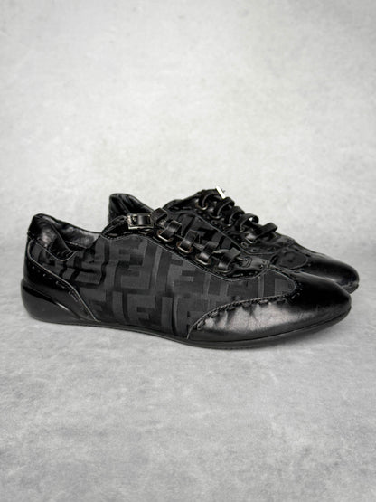Fendi Vintage Monogram Sneaker Leather/Fabric Black (37.5)