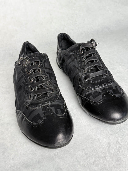 Fendi Vintage Monogram Sneaker Leather/Fabric Black (37.5)
