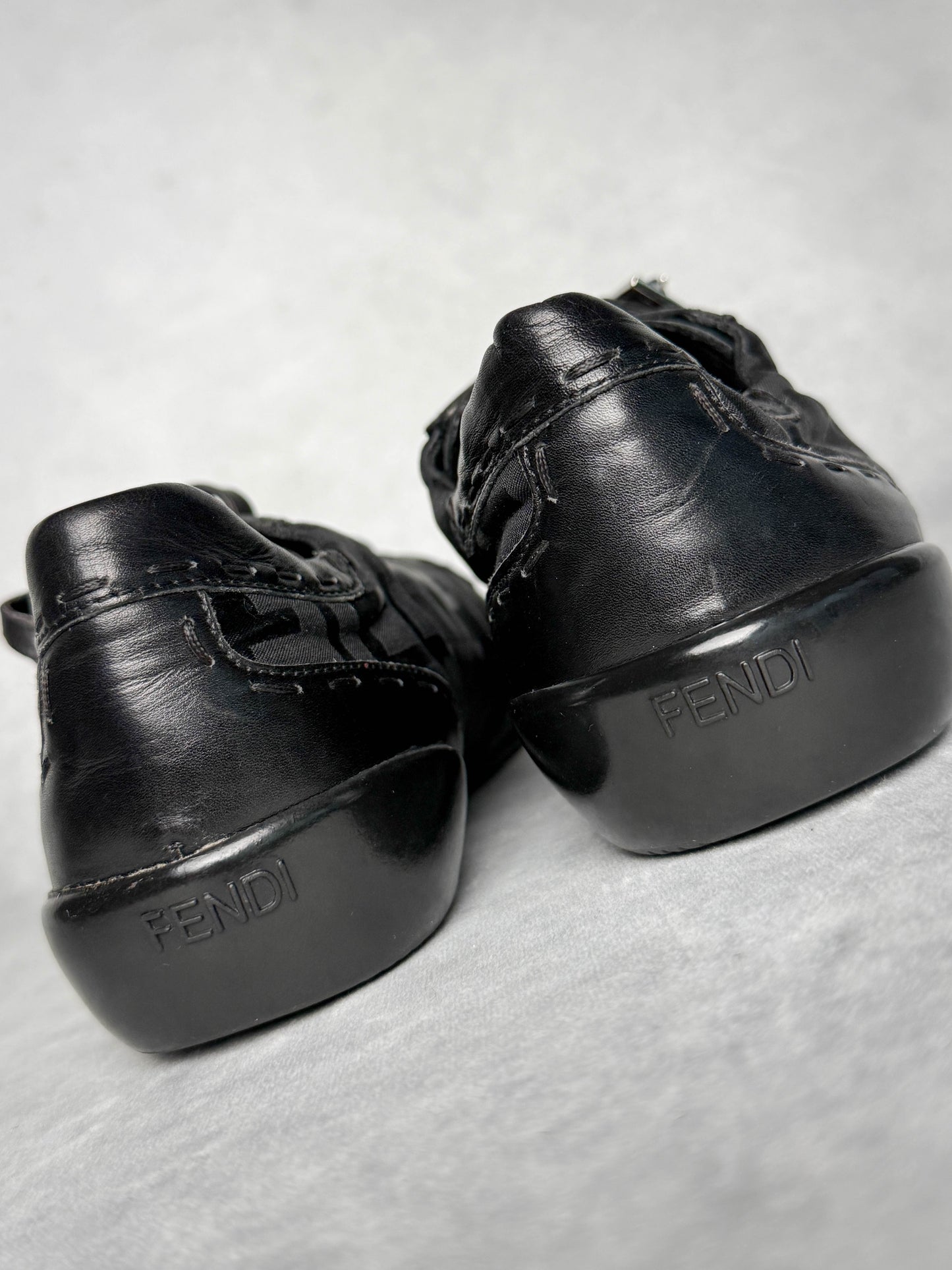 Fendi Vintage Monogram Sneaker Leather/Fabric Black (37.5)
