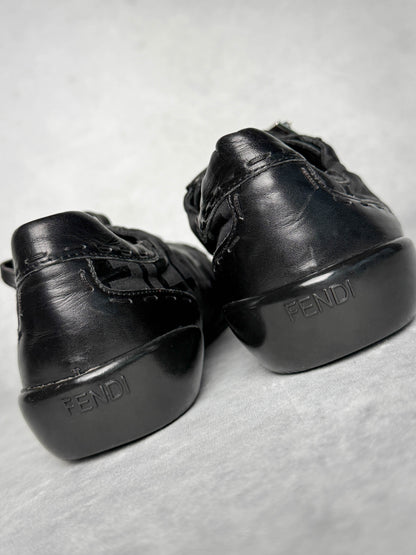 Fendi Vintage Monogram Sneaker Leather/Fabric Black (37.5)