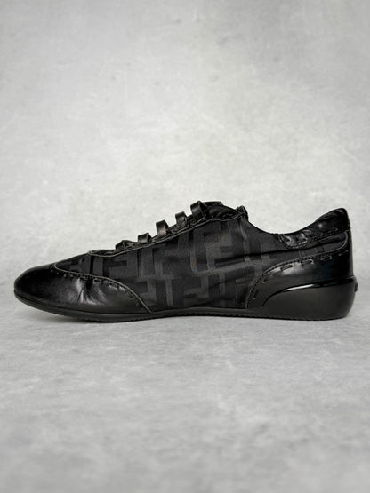 Fendi Vintage Monogram Sneaker Leather/Fabric Black (37.5)