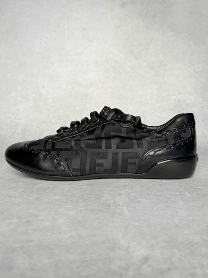 Fendi Vintage Monogram Sneaker Leather/Fabric Black (37.5)