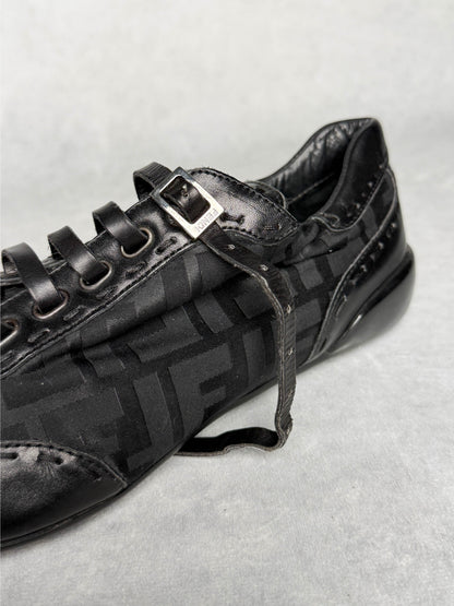 Fendi Vintage Monogram Sneaker Leather/Fabric Black (37.5)