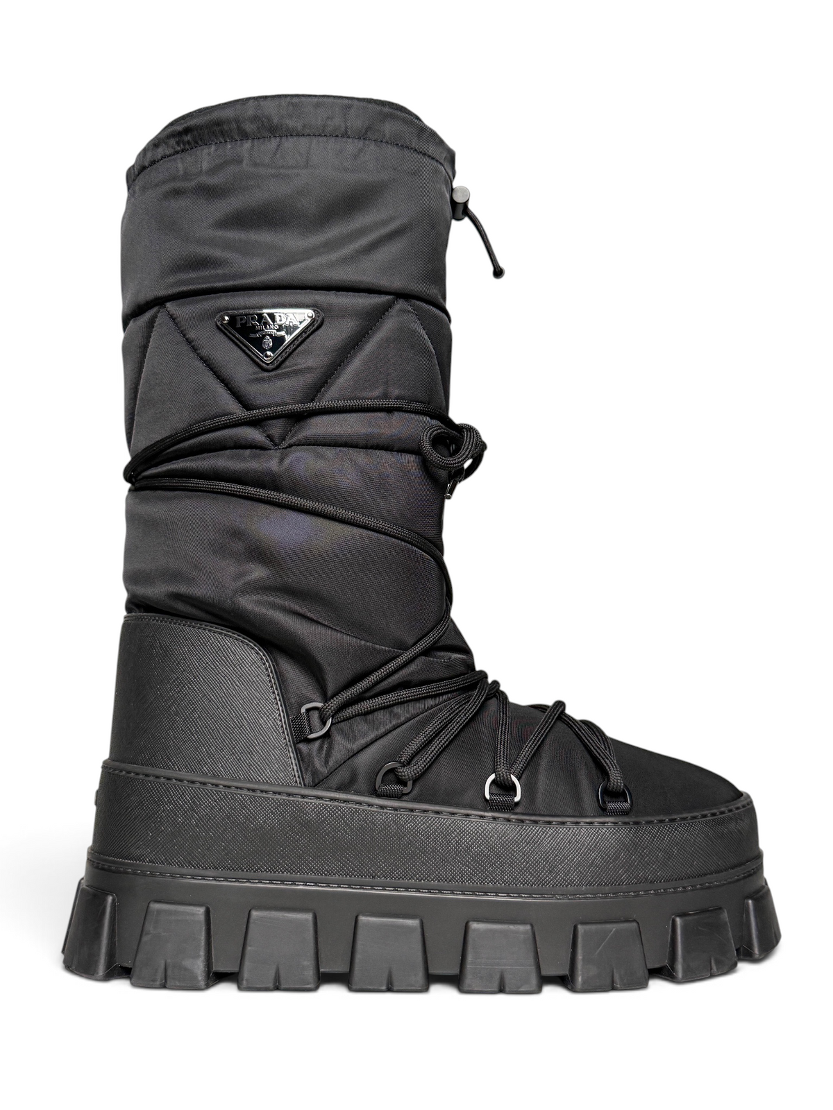 Prada Apres Ski Boots Nylon Gabardine/Saffiano Leather (44)