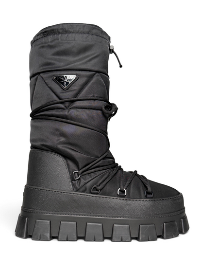 Prada Apres Ski Boots Nylon Gabardine/Saffiano Leather (44)