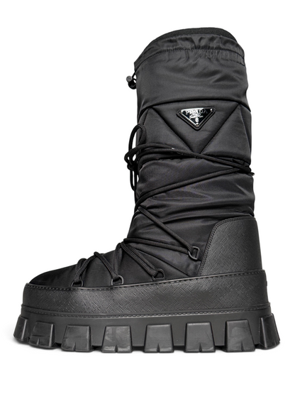 Prada Apres Ski Boots Nylon Gabardine/Saffiano Leather (44)