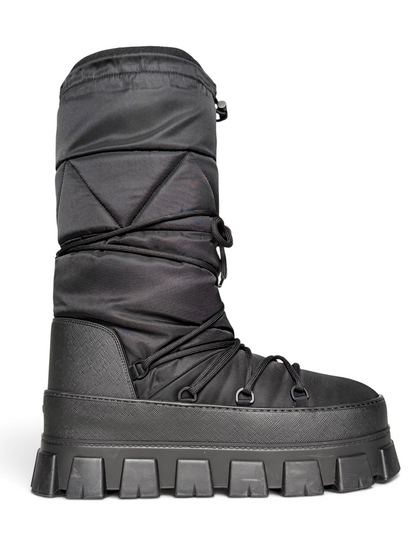 Prada Apres Ski Boots Nylon Gabardine/Saffiano Leather (44)