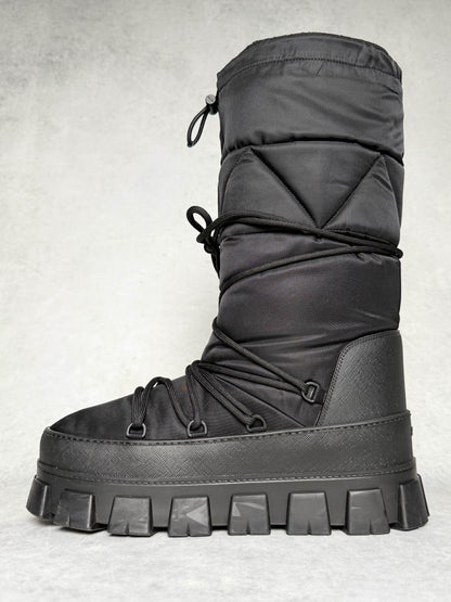 Prada Apres Ski Boots Nylon Gabardine/Saffiano Leather (44)