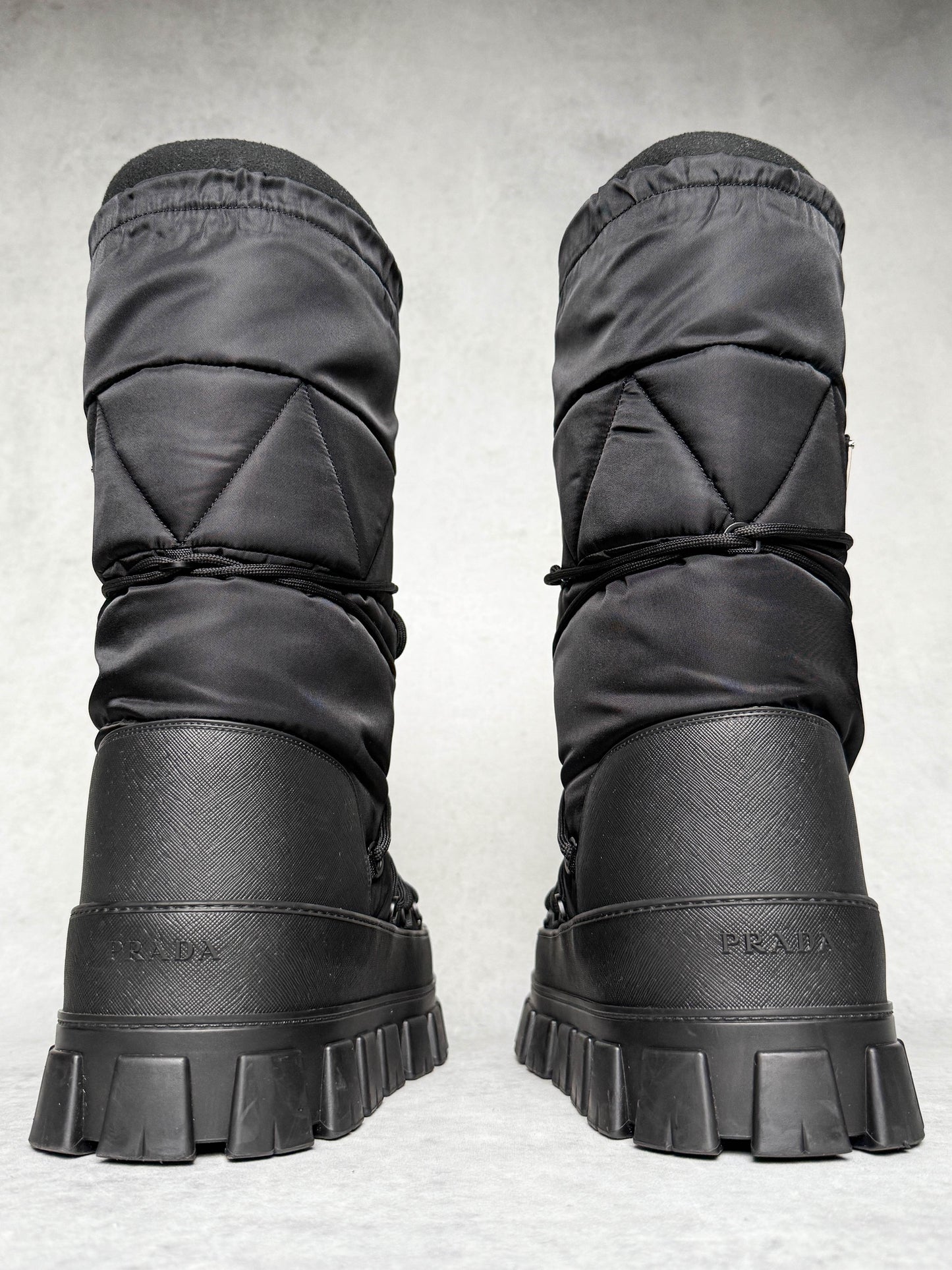 Prada Apres Ski Boots Nylon Gabardine/Saffiano Leather (44)