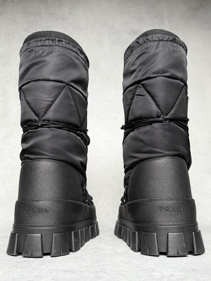 Prada Apres Ski Boots Nylon Gabardine/Saffiano Leather (44)