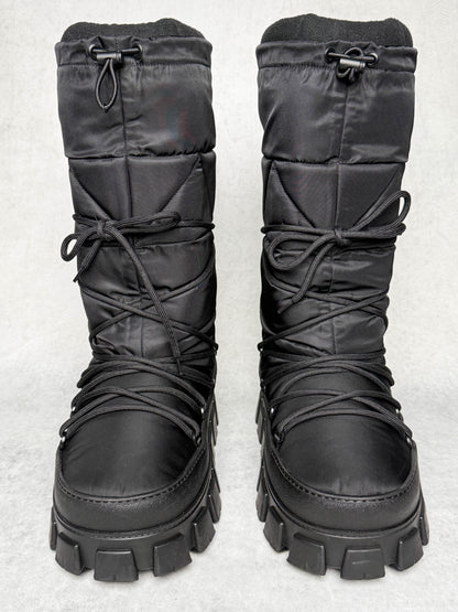 Prada Apres Ski Boots Nylon Gabardine/Saffiano Leather (44)