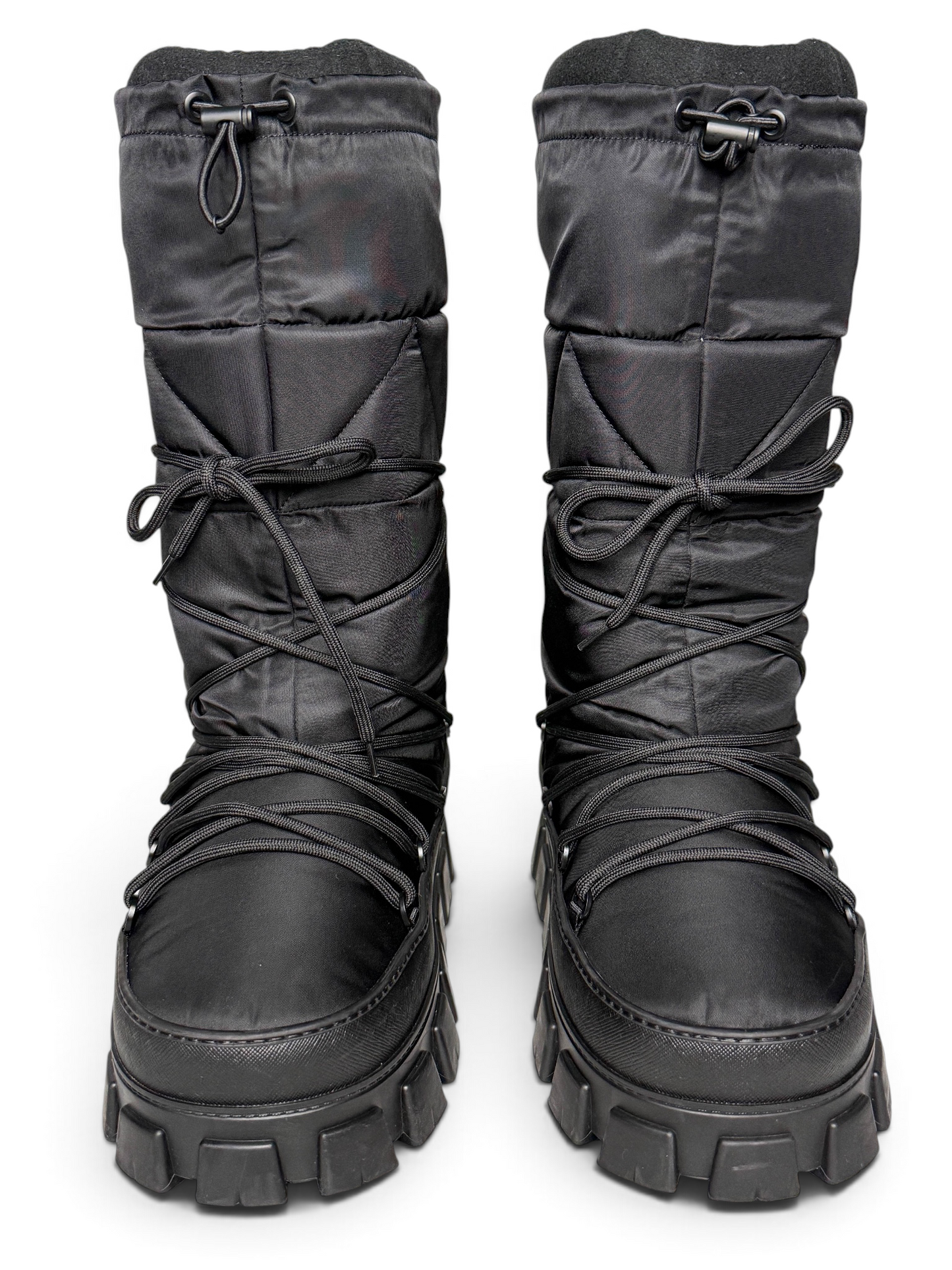Prada Apres Ski Boots Nylon Gabardine/Saffiano Leather (44)