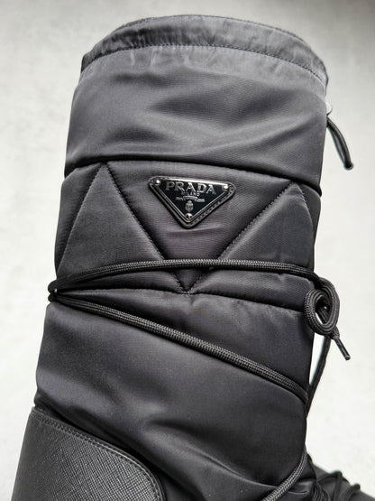 Prada Apres Ski Boots Nylon Gabardine/Saffiano Leather (44)