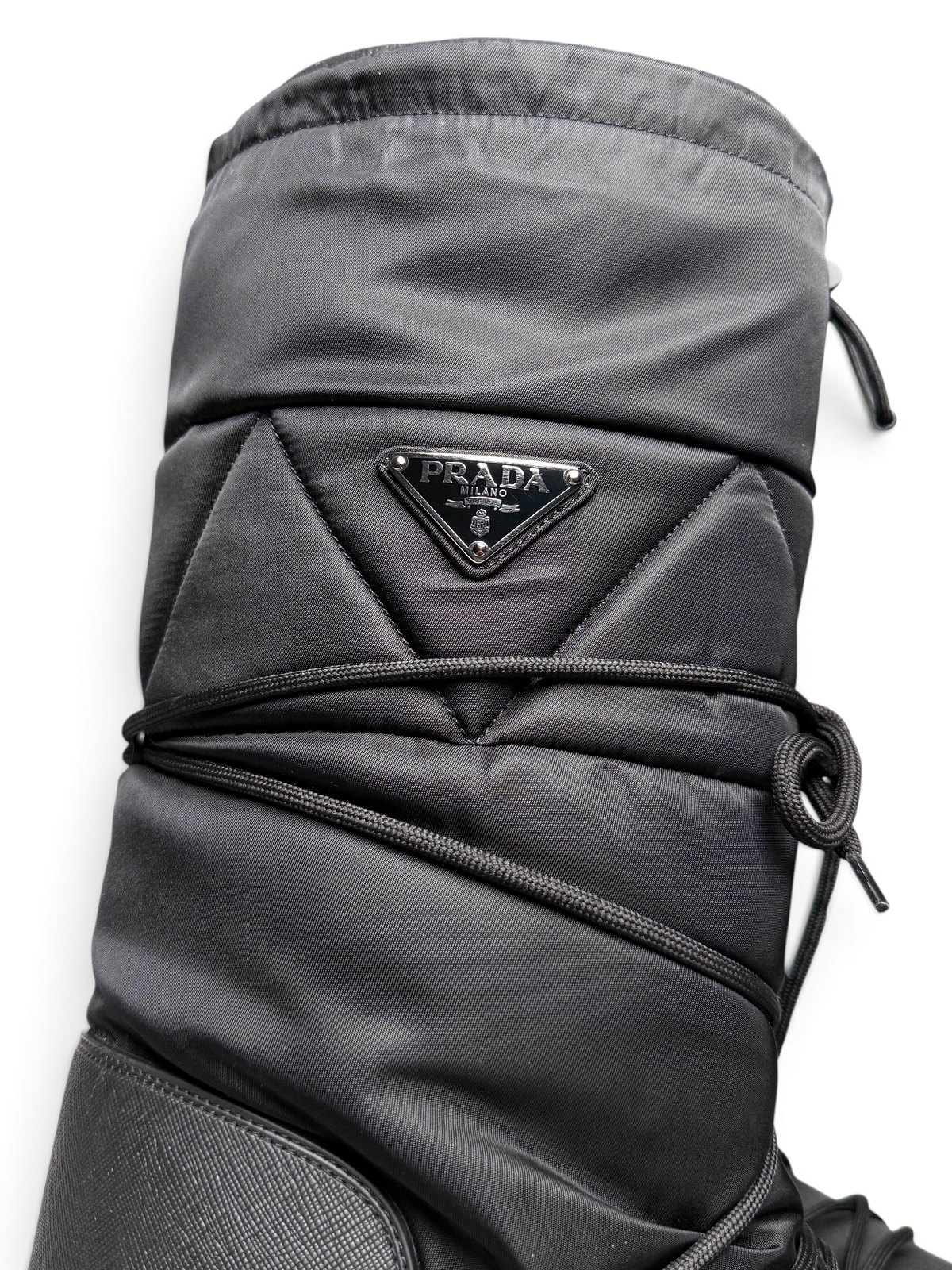 Prada Apres Ski Boots Nylon Gabardine/Saffiano Leather (44)