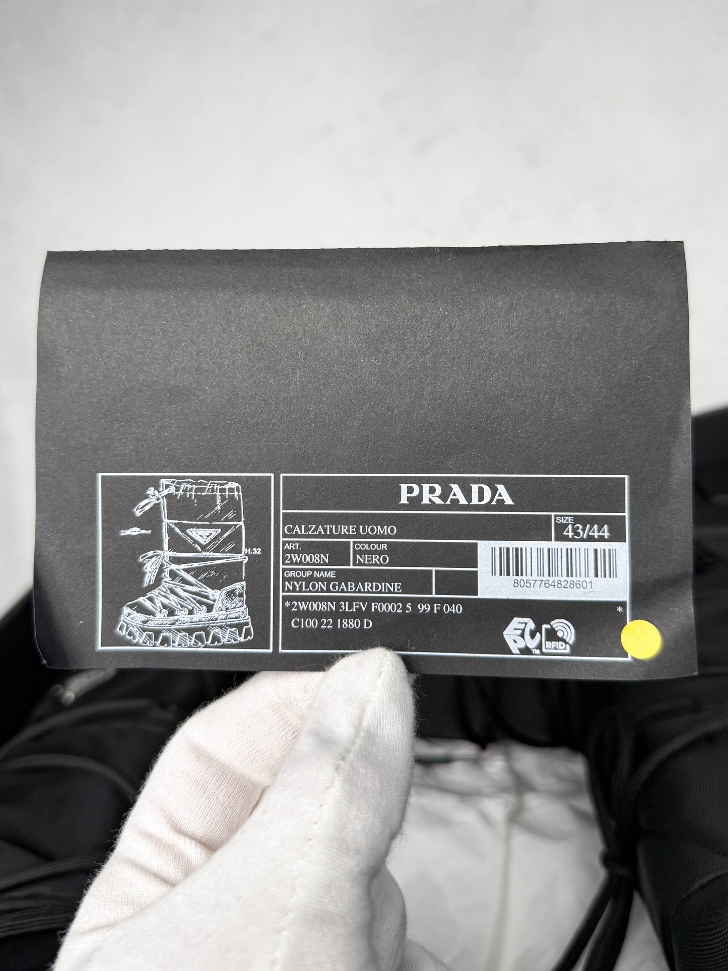 Prada Apres Ski Boots Nylon Gabardine/Saffiano Leather (44)