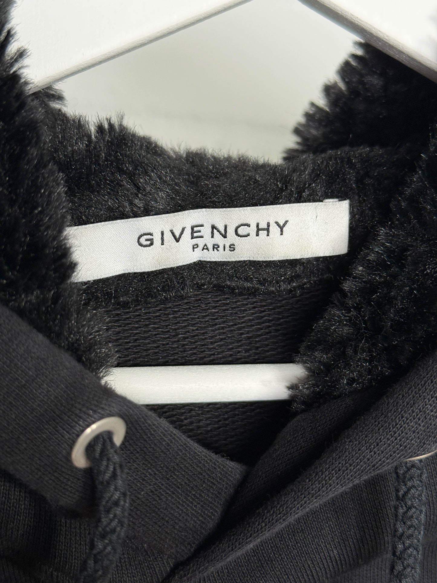 Givenchy Lion Embroidered Hoodie with Faux Fur (L)