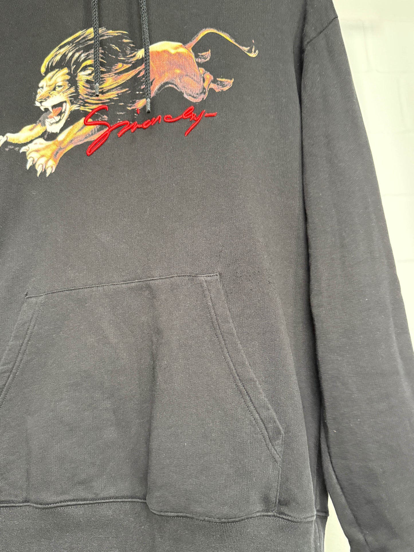 Givenchy Lion Embroidered Hoodie with Faux Fur (L)