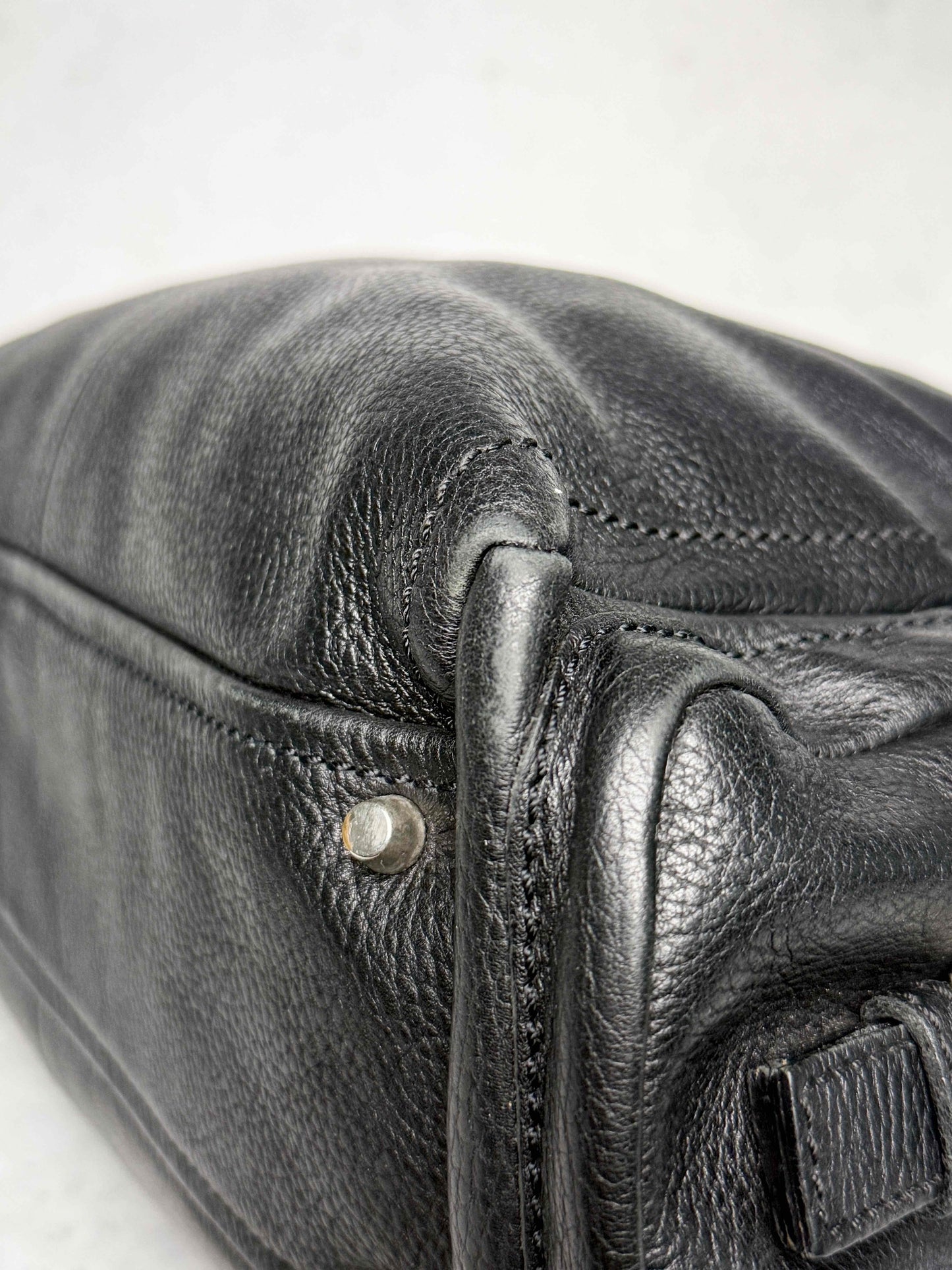 Prada Vitello Daino Black Leather Tote Bag