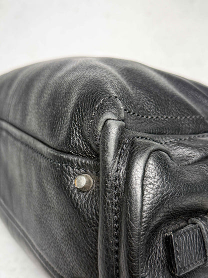 Prada Vitello Daino Black Leather Tote Bag