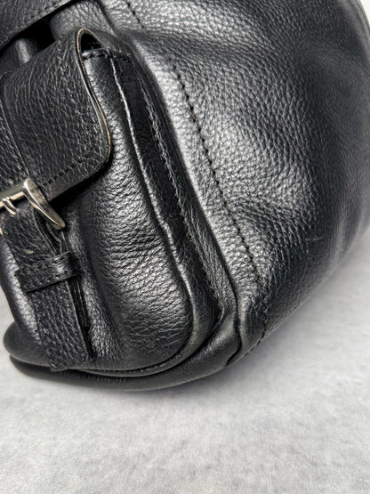 Prada Vitello Daino Black Leather Tote Bag