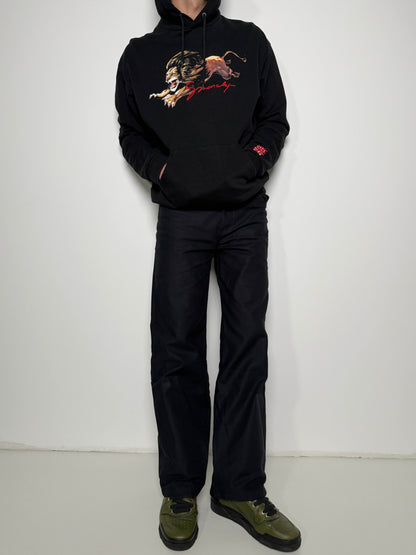 Givenchy Lion Embroidered Hoodie with Faux Fur (L)
