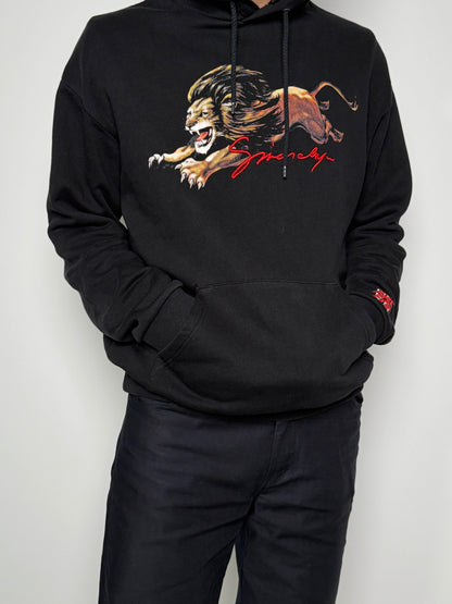 Givenchy Lion Embroidered Hoodie with Faux Fur (L)