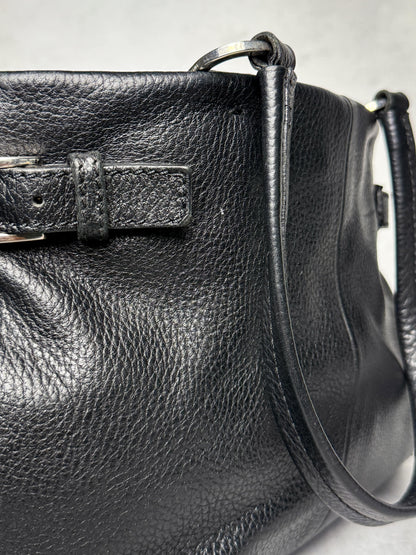 Prada Vitello Daino Black Leather Tote Bag