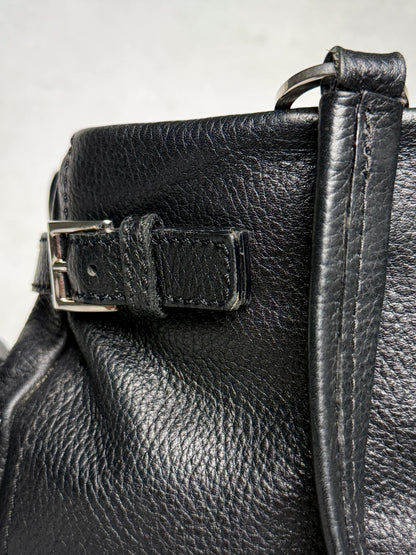 Prada Vitello Daino Black Leather Tote Bag