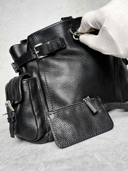 Prada Vitello Daino Black Leather Tote Bag