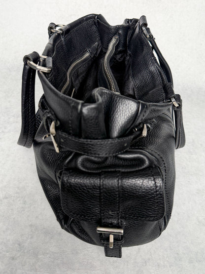 Prada Vitello Daino Black Leather Tote Bag