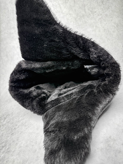 Prada Logo Shield Trapper Hat Nylon/Fur