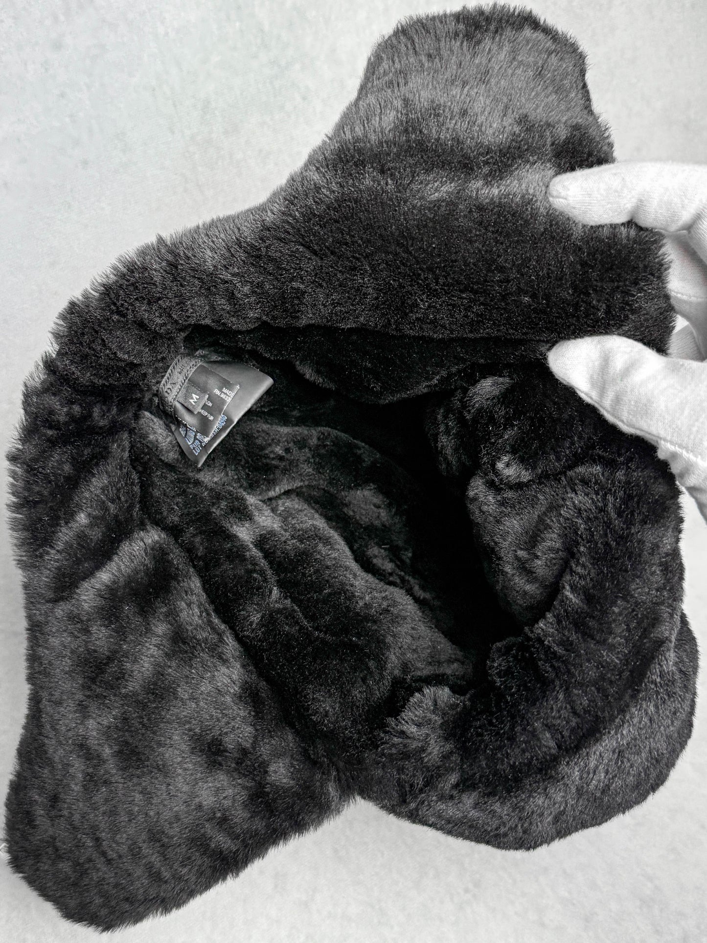 Prada Logo Shield Trapper Hat Nylon/Fur