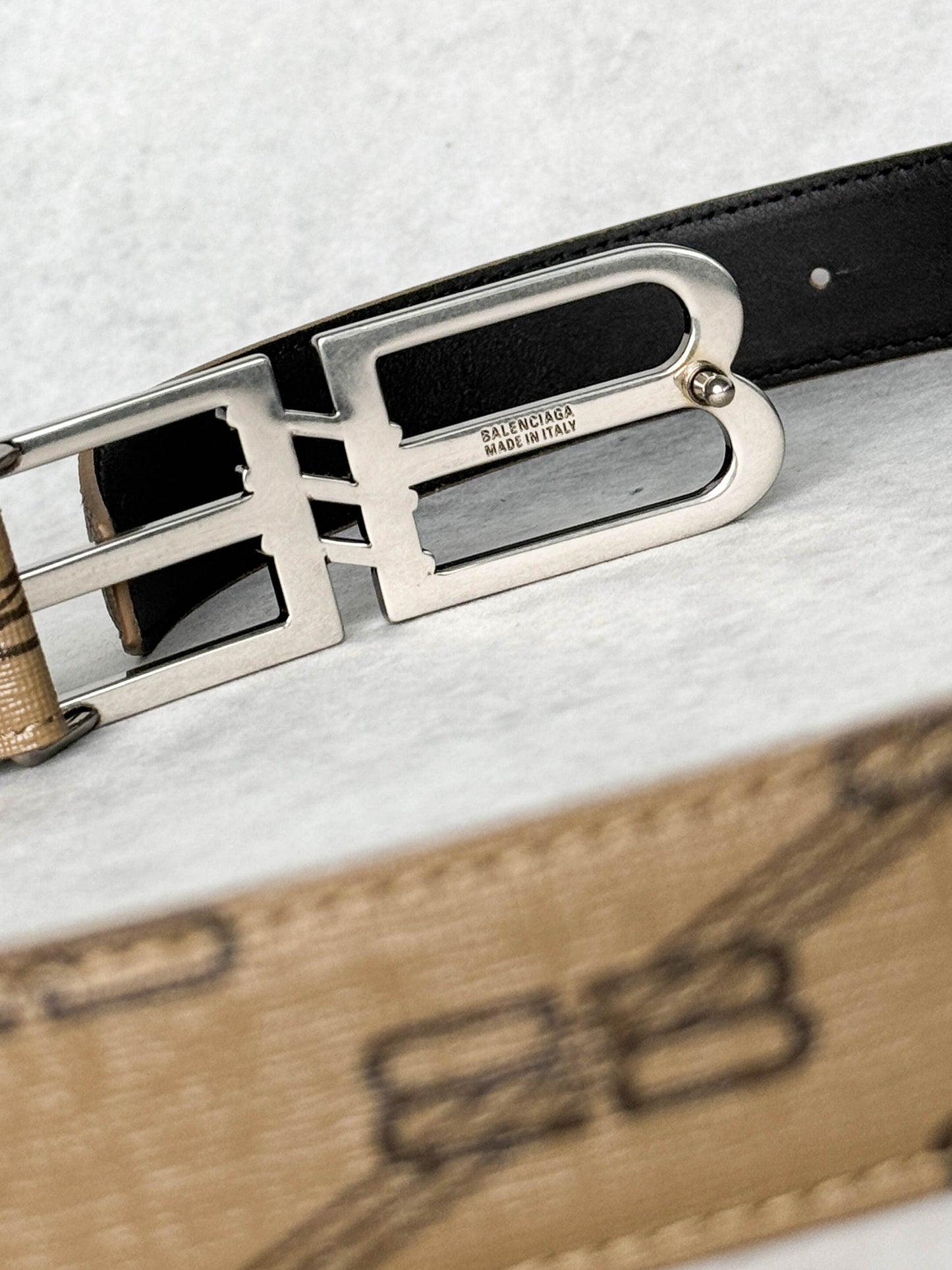 Balenciaga Signature BB Belt Canvas/Leather
