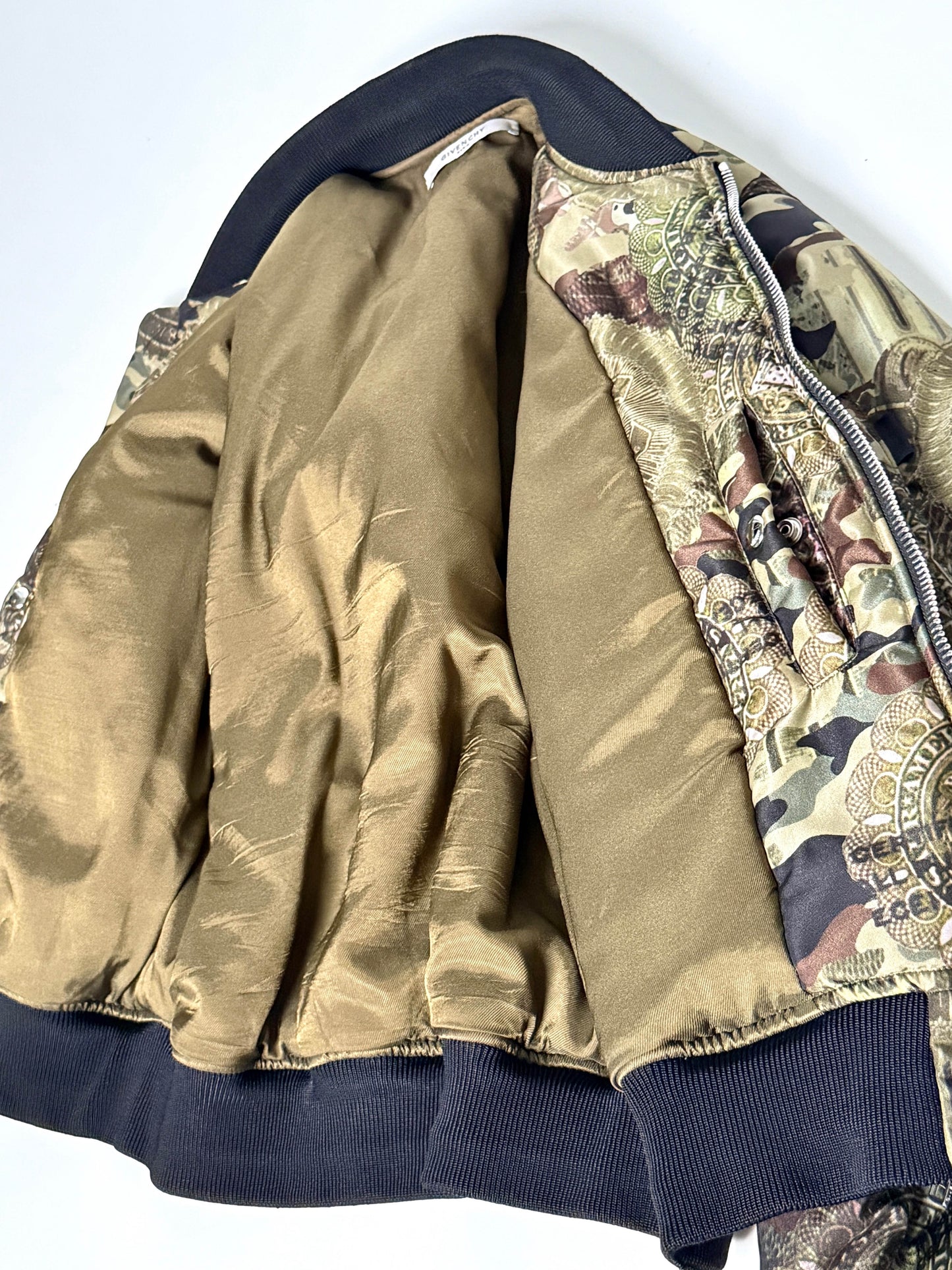 Givenchy SS2017 Dollar Camo Satin Bomber Jacket