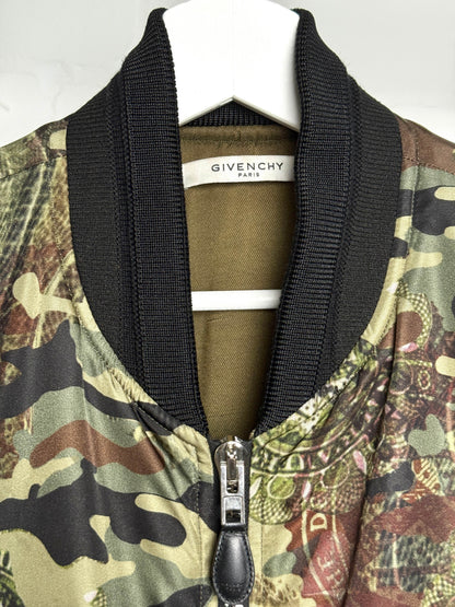 Givenchy SS2017 Dollar Camo Satin Bomber Jacket
