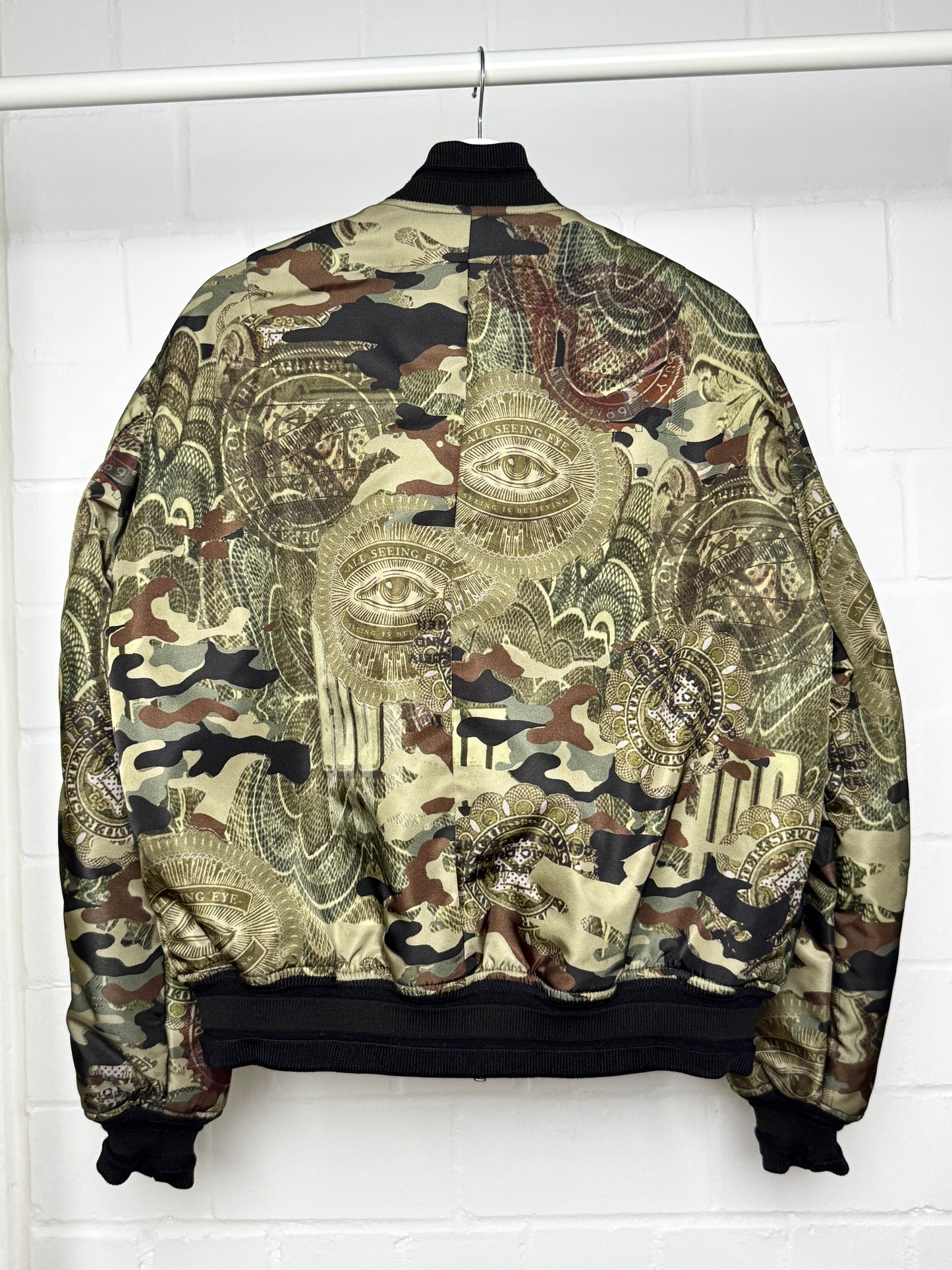 Givenchy SS2017 Dollar Camo Satin Bomber Jacket