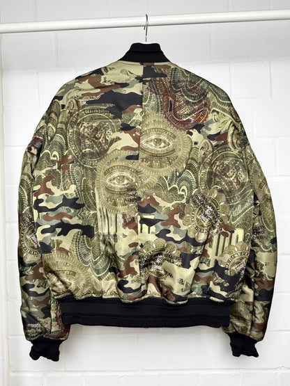 Givenchy SS2017 Dollar Camo Satin Bomber Jacket