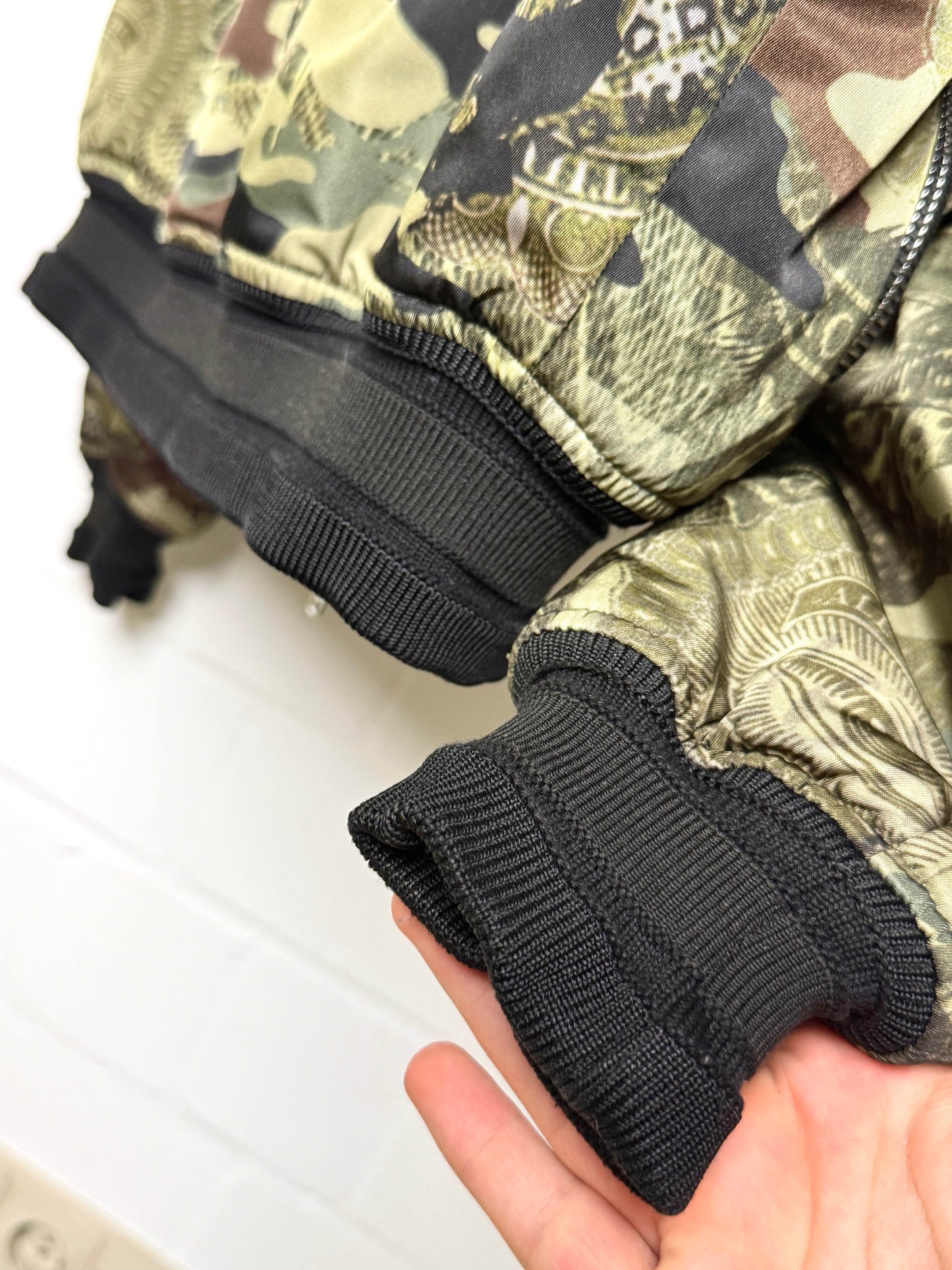 Givenchy SS2017 Dollar Camo Satin Bomber Jacket