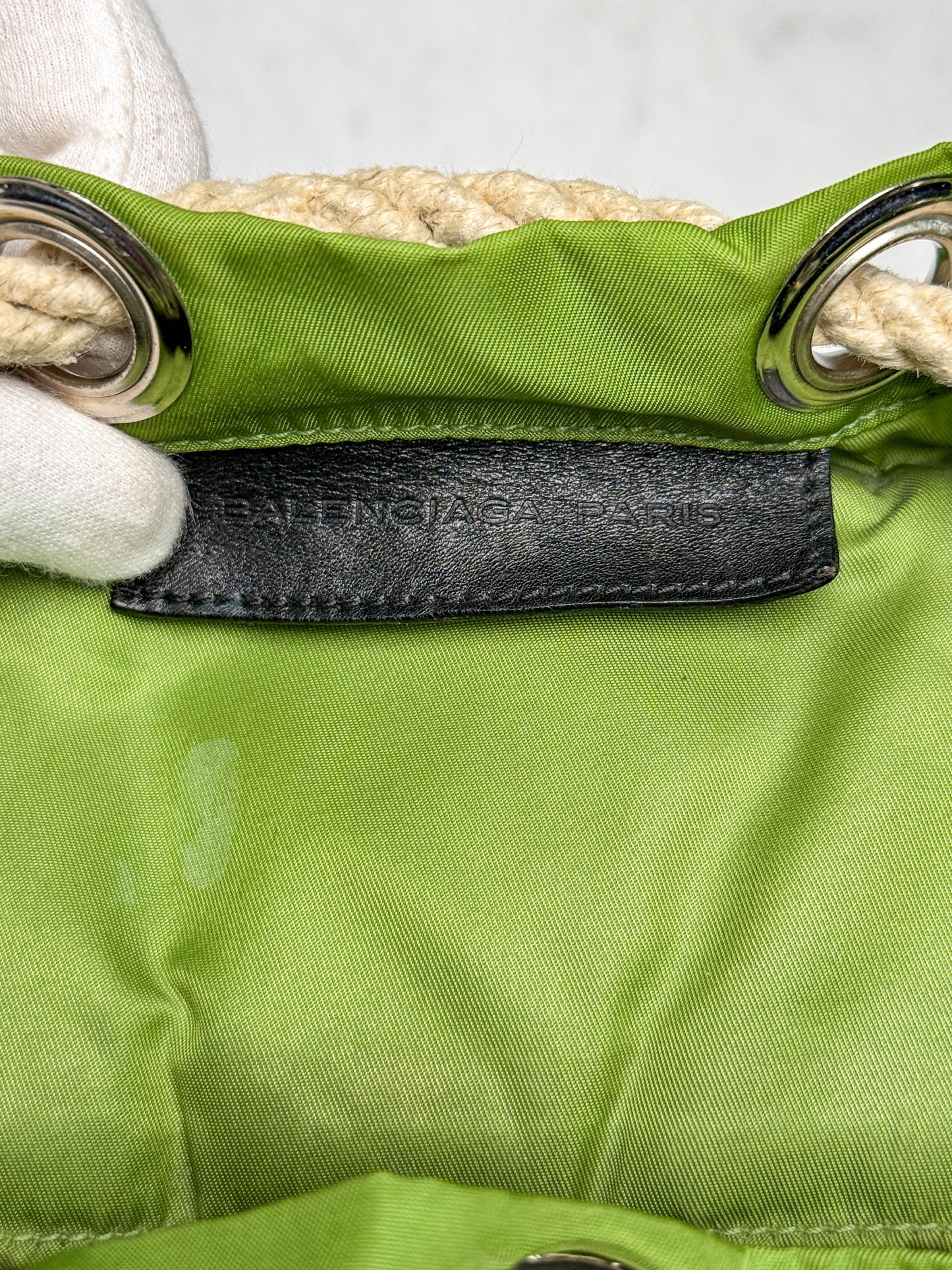 Balenciaga Nylon/Leather Backpack Green