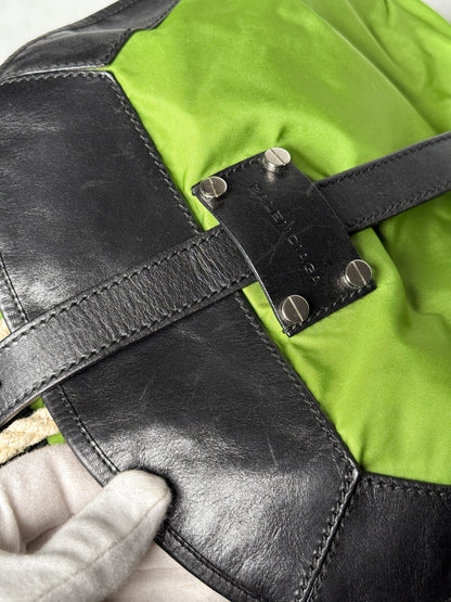 Balenciaga Nylon/Leather Backpack Green